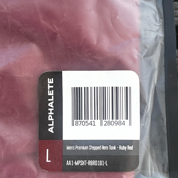 Alphalete Mens Premium Stepped Hem Tank - Ruby Red - Picture 4 of 5